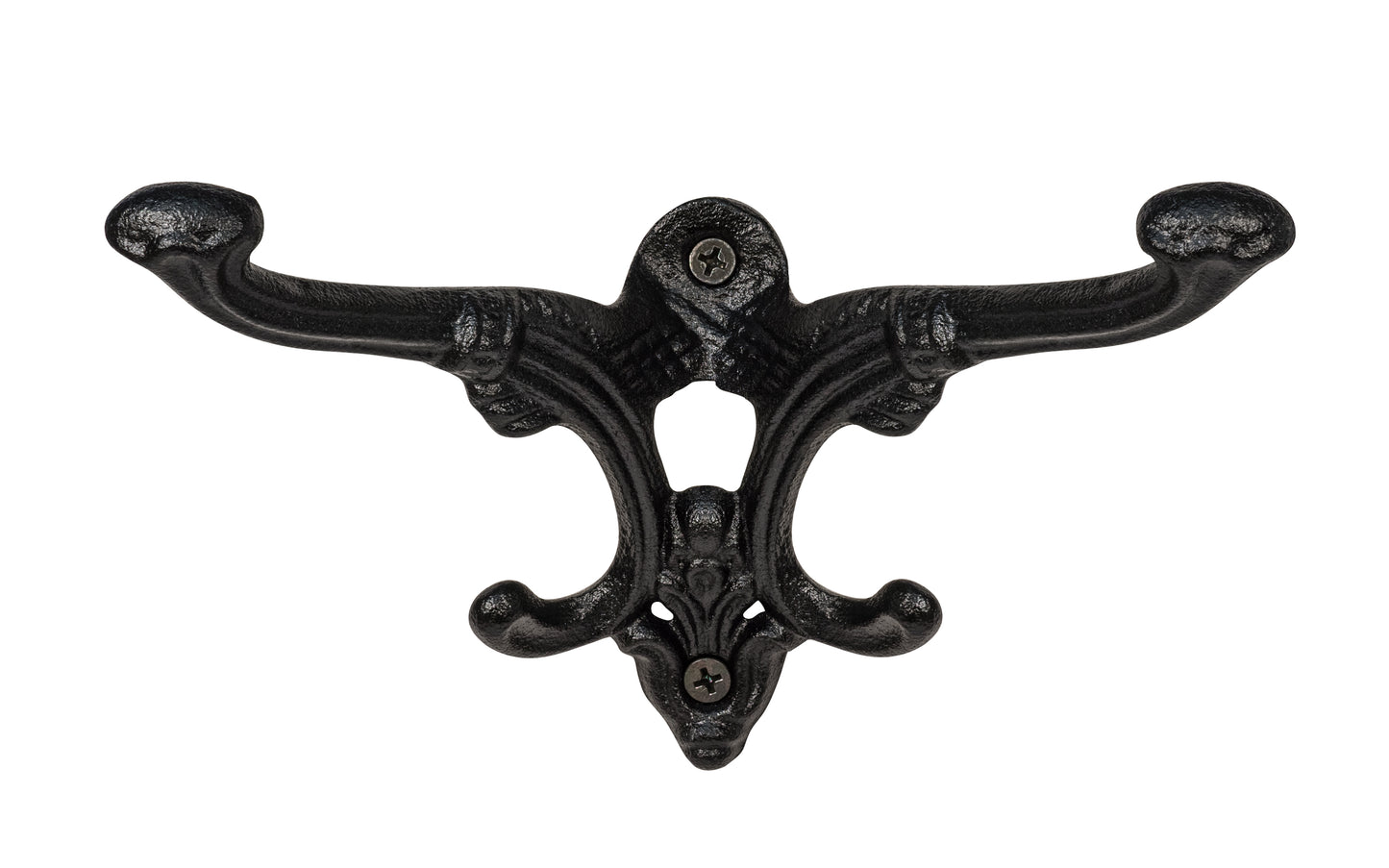 Cast Iron Four-Prong Hook ~ Vintage-style Hardware · Traditional & classic ~ Made of heavy cast iron ~ 3-1/8" hook projection