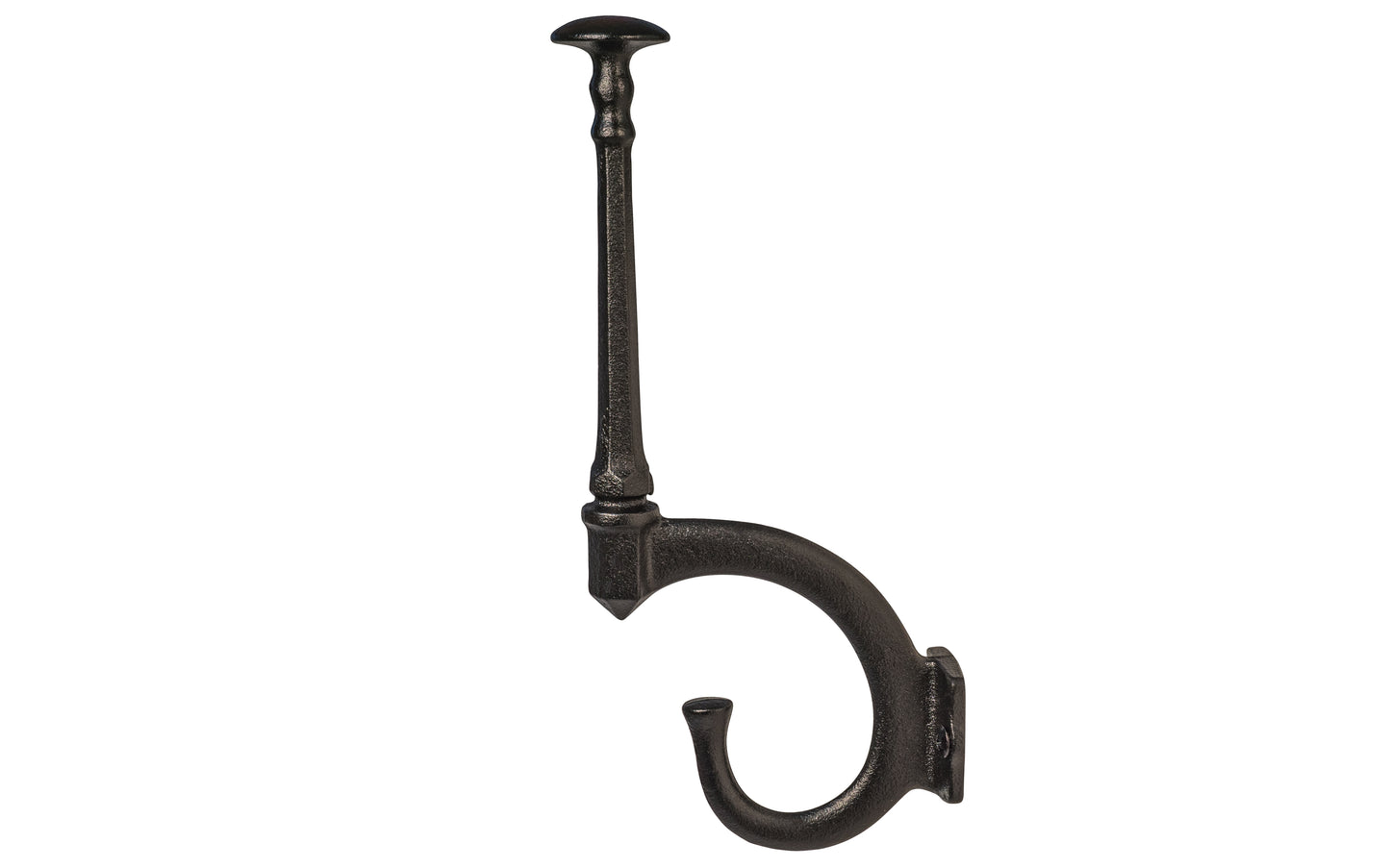 Cast Iron Hat Hook ~ Vintage-style Hardware · Traditional & classic ~ Made of heavy cast iron ~ 9" high hook ~ Double hook