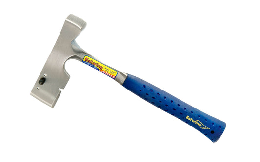 The Estwing Shingler's Hatchet With Replaceable Gauge is designed for wooden shingles or shakes. Anti-vibration handle. Model #E3-CA. Made in USA ~ 034139621416