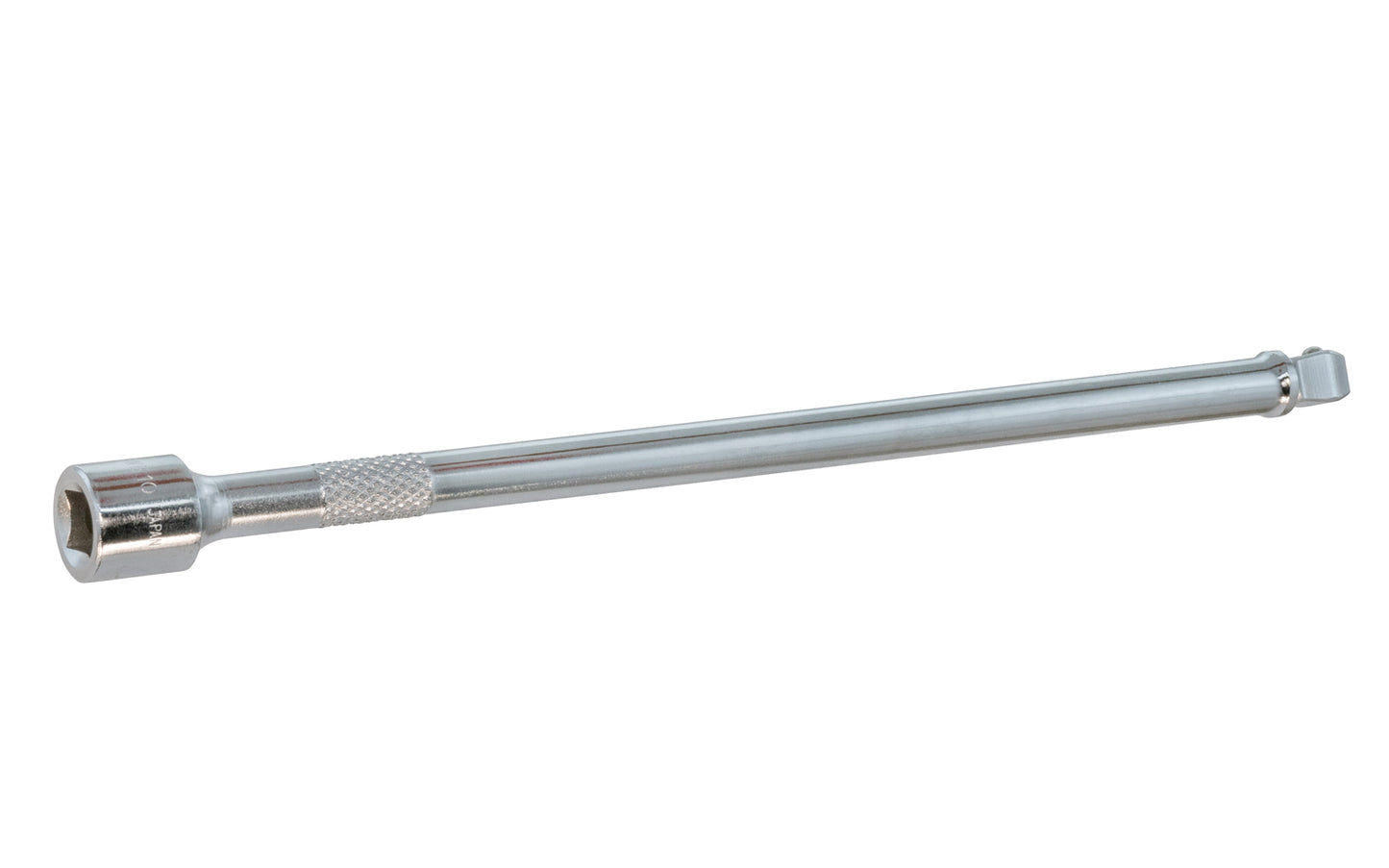 10" Socket Extension 3/8" Wobble Dr. Chrome Vanadium Steel. Made in Japan. Center Sockets. Made in Japan. 10" length extension. 3/8" drive. Wobble Drive