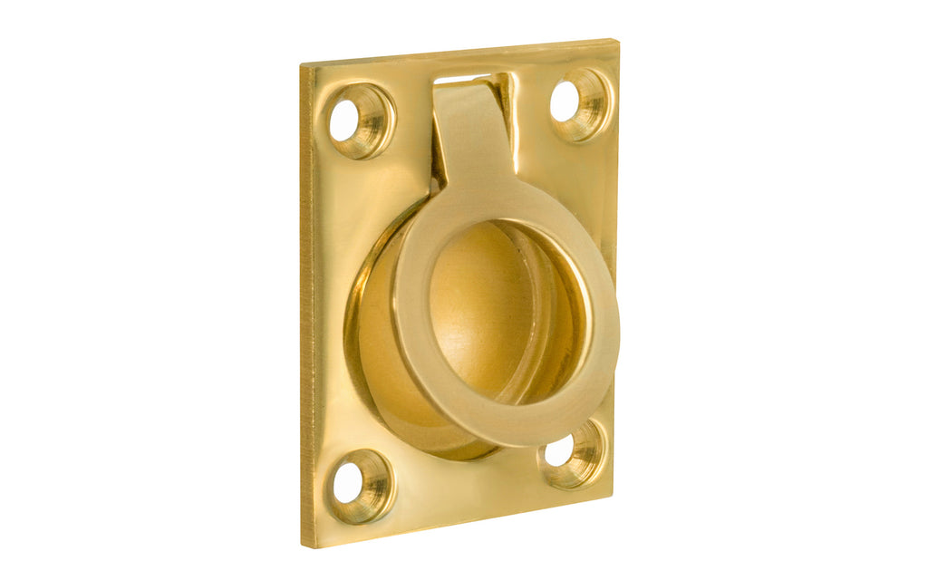 Medium Brass Plated Flush Mount Lock for Cabinet Doors or Dresser Drawers  NEW