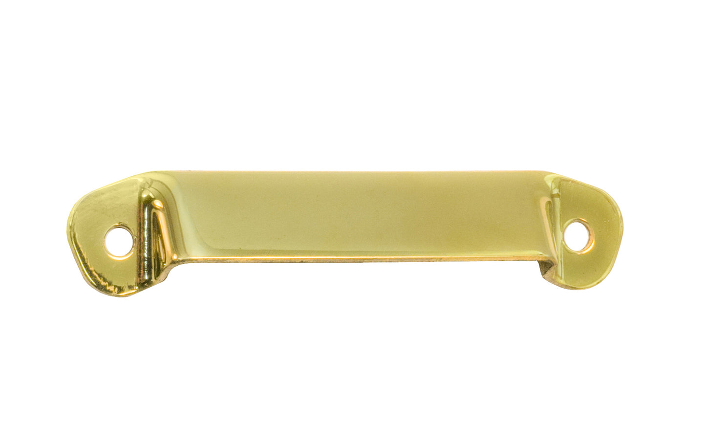 A simple & traditional stamped brass Hoosier utility pull with 2-3/4" on centers. They were made primarily in Indiana (hence the Hoosier name) by several companies, among them The Hoosier, Sellers, McDougall, Napanee, Wilson, Boone & others. Non-lacquered brass (the un-lacquered brass will patina over time). Unlacquered brass.
