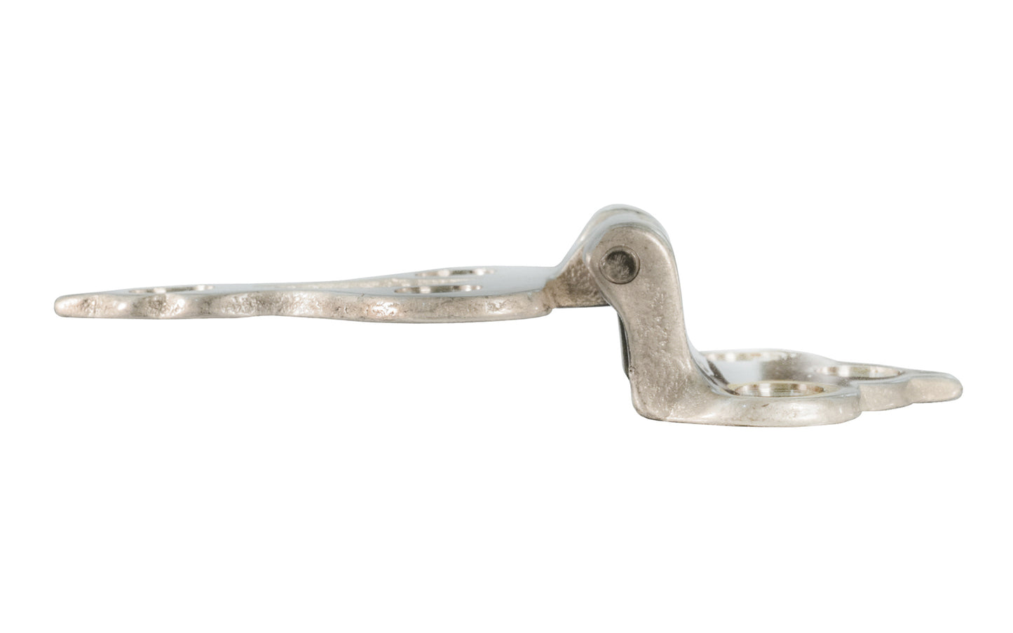 Classic & traditional solid brass ice box hinge. The hinge has a fixed pin for sturdy operation, & the hinge has a 3/8" offset, which is common for many icebox cabinets. Hinges originally designed for traditional ice boxes & refrigerators. 3/8" offset.