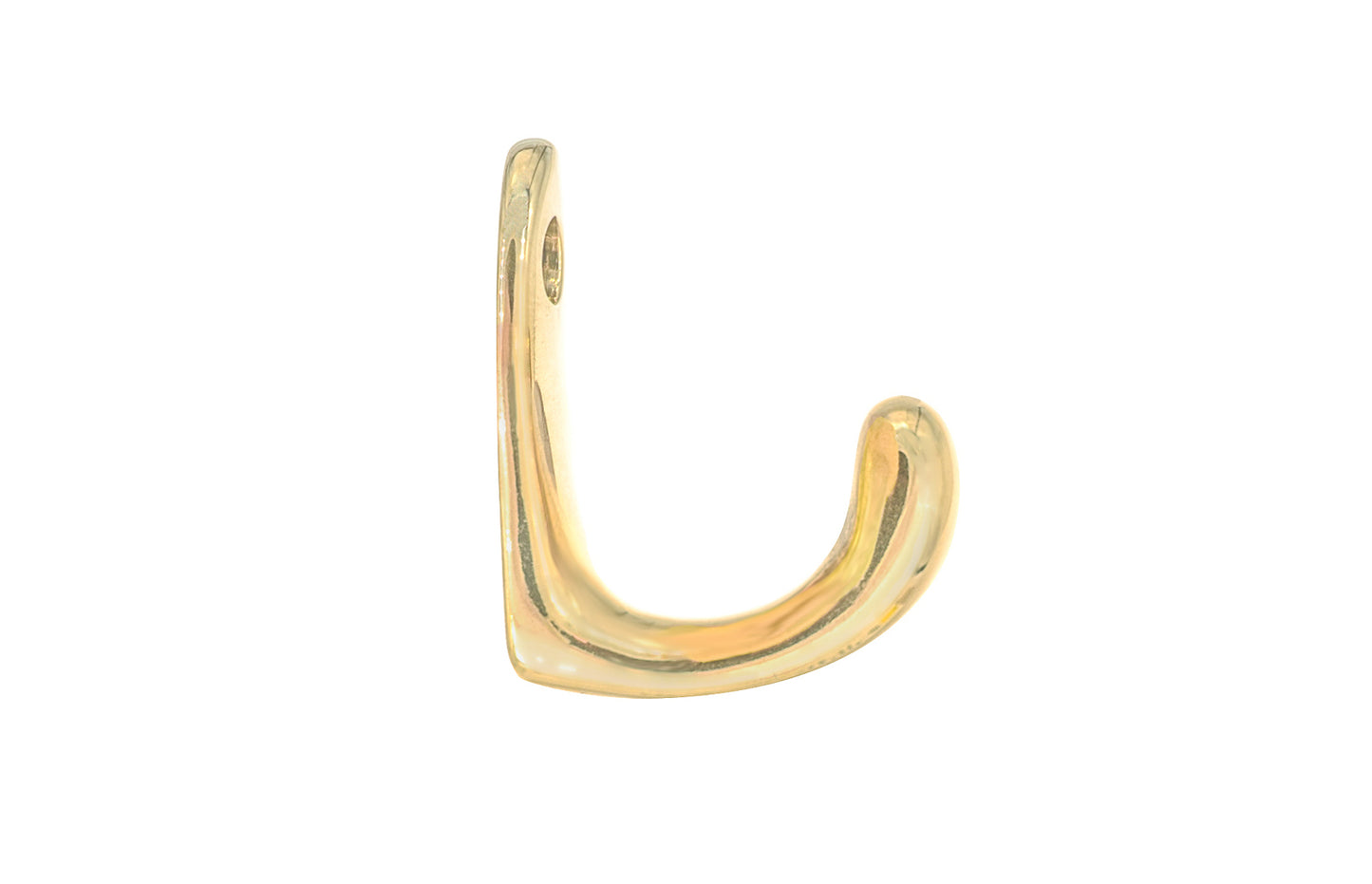 Small vintage-style unlacquered brass wardrobe hook. Great for kitchens, bathrooms, hallways, furniture, cabinets, bedrooms. Made of solid brass material, the hook is durable for clothing, towels, bags. Non-lacquered brass (will patina over time). Timeless classic hook. Early 20th century to Modern style interiors. 1-3/8" Projection