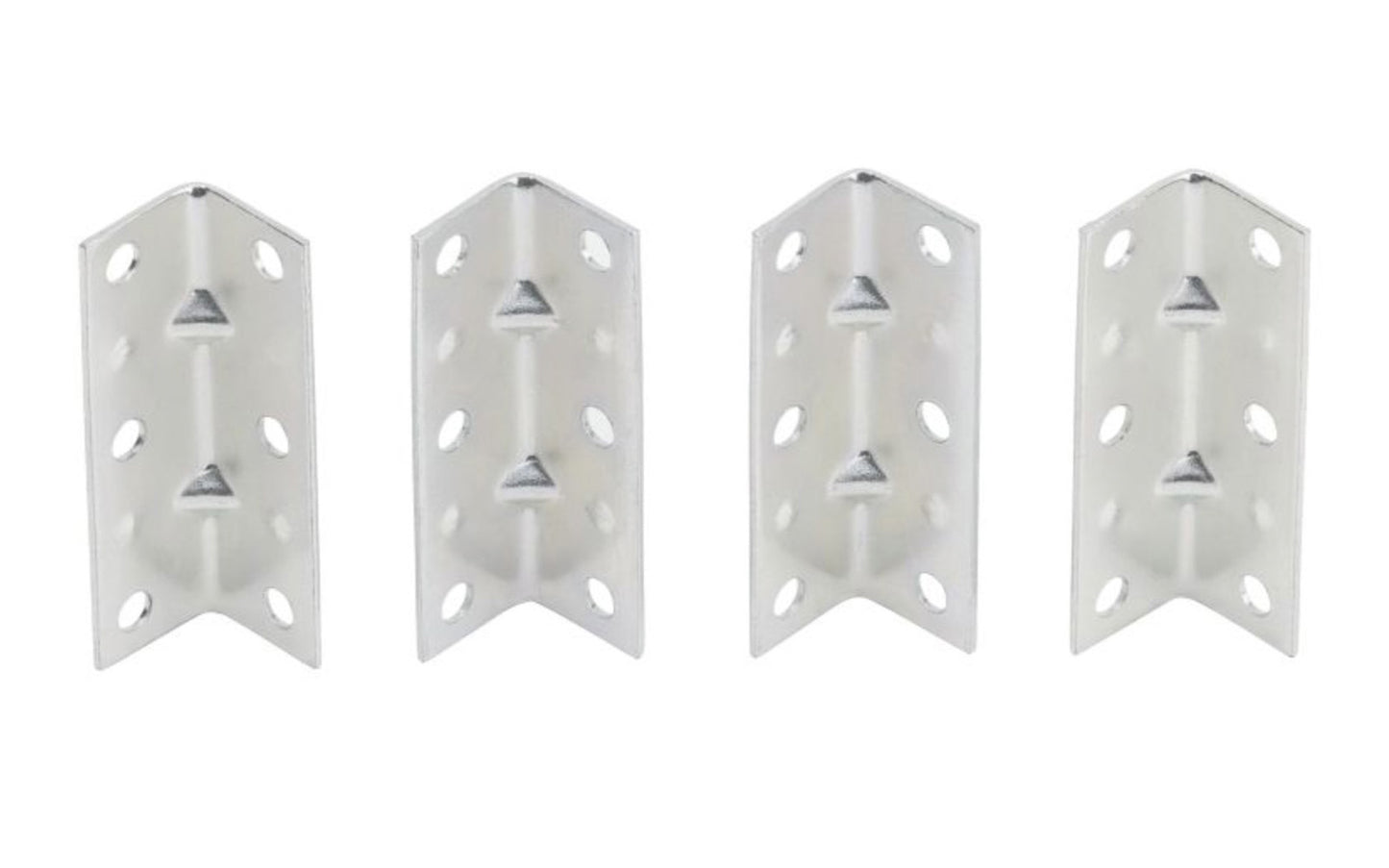 These 2-1/2" x 3/4" size corner braces are designed for furniture, countertops, shelving support, etc. Allows for quick & easy repair of items & other home, workshop, & industrial applications. Made of steel material with a zinc plated finish. 4 Pack. National Hardware Model N220-061. 038613220065.