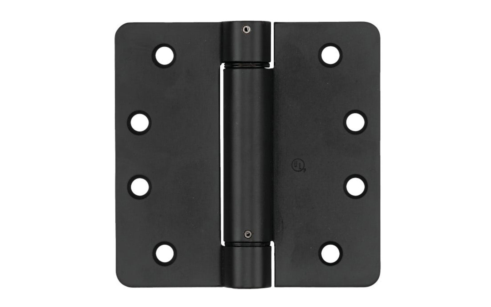 This 4" Oil Rubbed Bronze Finish Spring Hinge is designed for hanging self-closing doors in basements, stairways, garages, & entrances, etc. Can be used in residential, commercial, & apartment buildings. Hinge is UL approved for fire doors. Closing speed is adjustable. Fits standard hinge cutout. 1/4" radius, round corner automatic door-closing spring hinge. Oil Rubbed Bronze Finish on cold-rolled steel material. Sold as a single hinge in pack.  National Hardware Model No. N350-850.