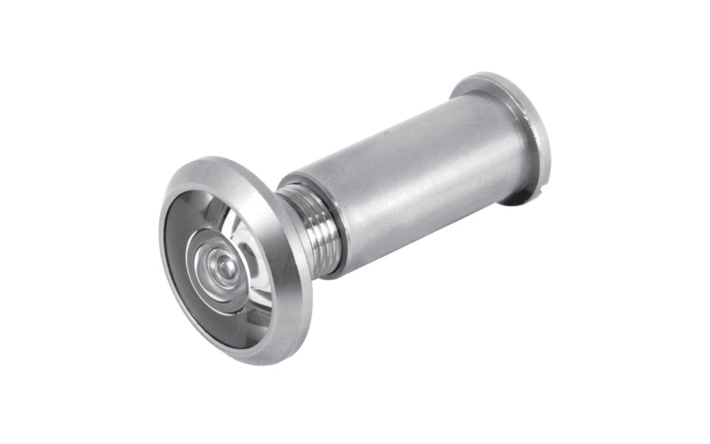 This Satin Nickel 200° Angle Door Viewer allows a user to identify visitors from the security of a locked door. Viewer adjusts to fit doors from 1-3/8" to 2" thick. Offers 200 degree lens angle for wide viewing. Requires 1/2" hole. Defender Security Model No. U 10348.