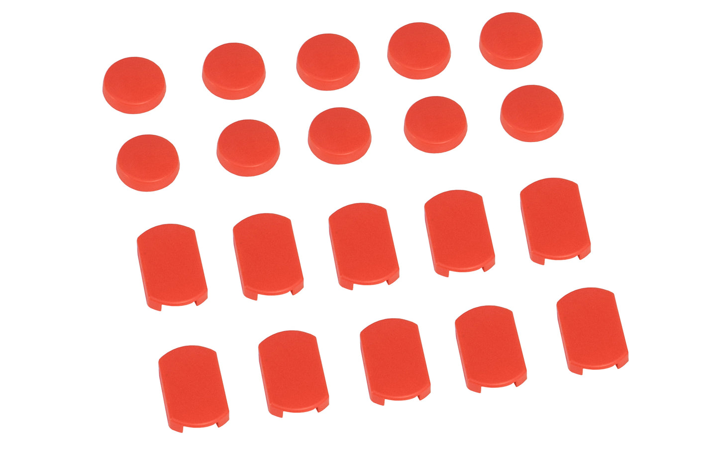 Bessey Clamps ~ Model No. 3101394 - Soft plastic caps for non-slip, gentle clamping. Fits on upper & lower parts of clamps - 1-3/8" diameter Bessey round clamp pads - 2" Long x 1-3/16" Wide Bessey clamp pads - Plastic pads - Sold as 10 sets (20 total pieces) in pack - 10 pairs - Pieces protect the work piece surface - 091162001233