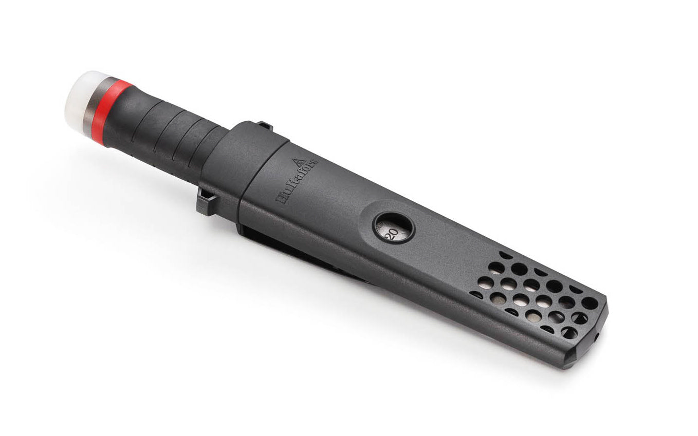 Hultafors Chisels are sharp & heavy duty. For construction tasks requiring extreme strength & precision. Bevelled 25° ground blade. One solid forged I-Beam piece. 3/4" wide chisel blade (20 mm). Flat contact surface. Santoprene rubberized handle. HDC 20 Model 390263U. With replaceable striker cap. 7315293902614.