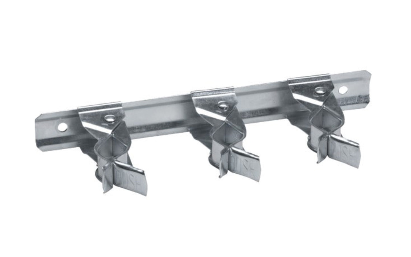 Spring Clip Organizer with a 8" bar & 3 spring clip grips. Adjustable to desired position. Just push handle into clip or pull to release. Durable rust-resistant finish. 5 lb. safe working load. 009326208961