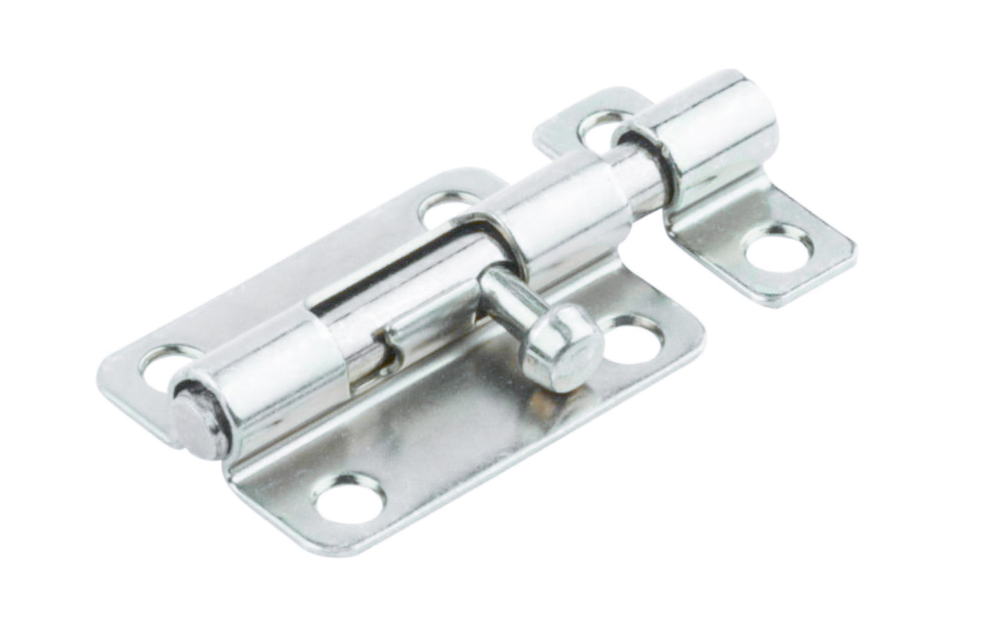 This 3" Zinc-Plated Finish Barrel Bolt is designed for security applications on lightweight doors, chests, & cabinets. Use on vertical, horizontal, left or right hand applications. Includes six zinc-plated steel phillips screws. 3" width x 1-1/2" height. National Hardware Model No. N151-555. 038613151550