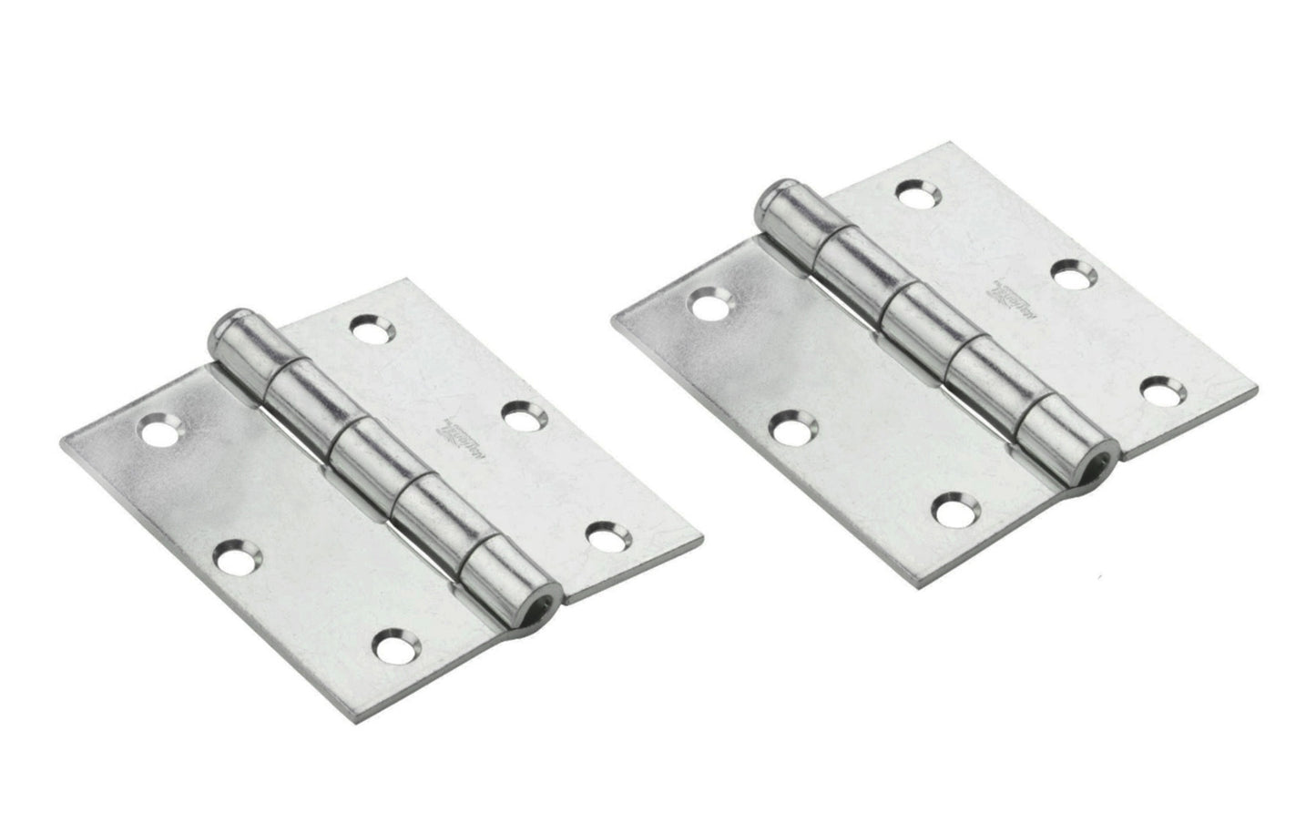 3" Zinc-Plated Steel Door Hinges - 2 Pack. removable pin broad hinge is designed for general utility & industrial applications. Hinges are swaged for mortise installations. Loose pin allows doors to be removed without taking off hinges. Sold as two hinges in pack. National Hardware Model No. N195-651. 038613195653