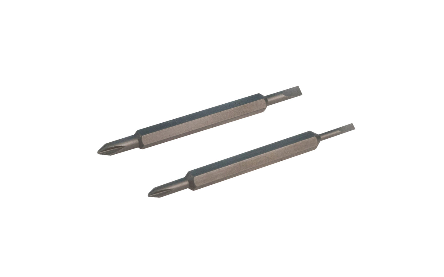 Lutz 4-in-1 Pocket Mini Screwdriver. Includes #0 & #000 phillips bits & 1/16" & 3/32" slotted bits. Pen size screwdriver. Tough hard plastic body. Pocket clip attached. 052427240088