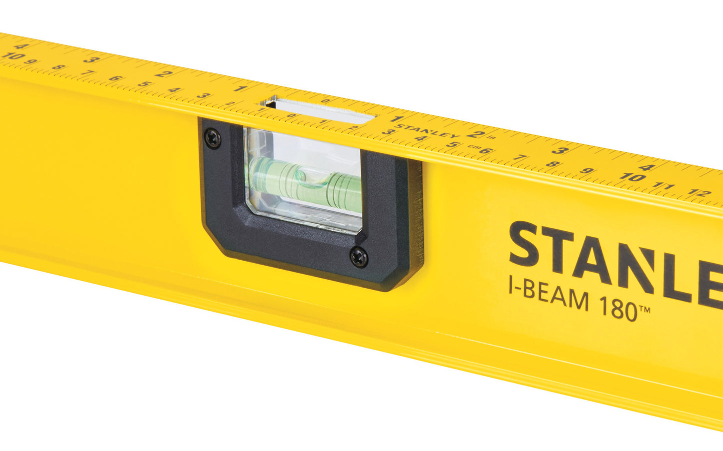 Stanley Tools - Model No. 42-324 ~ 24" Stanley "I-Beam 180" level features a unique 180° rotating vial to accurately measure any angle. Made from heavy-duty aluminum, the I-Beam level provides rigidity & accuracy that lasts. Top read window for easy readability & reference measurements printed directly on the level