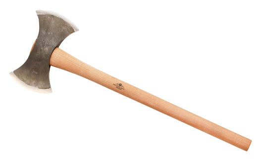 Gransfors Bruk Double Bit Working Axe No. ~ Made in Gränsfors, Sweden · No. 490-1 Model ~ Double Bit Throwing Axe. Made of high quality Swedish steel ~ Hand-forged with excellent craftsmanship ~ Razor-sharp edge ~ Since 1902