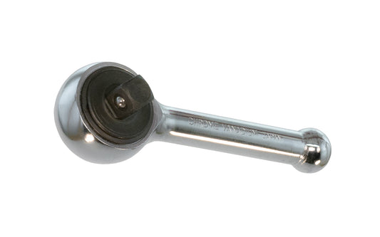 This 4" Stubby Ratchet Handle 3/8" Dr. is made of Chrome Vanadium Steel. Easy change reversible ratchet direction. 4" overall length. 3/8" drive. Japanese Ratchet Handle.   Made in Japan.