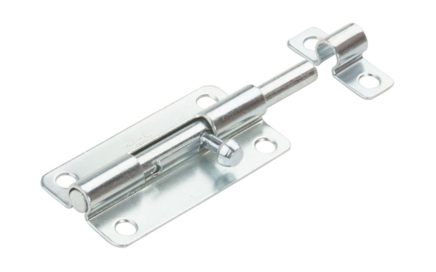 This 4" Zinc-Plated Finish Barrel Bolt is designed for security applications on lightweight doors, chests, & cabinets. Use on vertical, horizontal, left or right hand applications. Includes six zinc-plated stee phillips screws. 4" width x 1-1/2" height. National Hardware Model No. N151-654. 038613151659