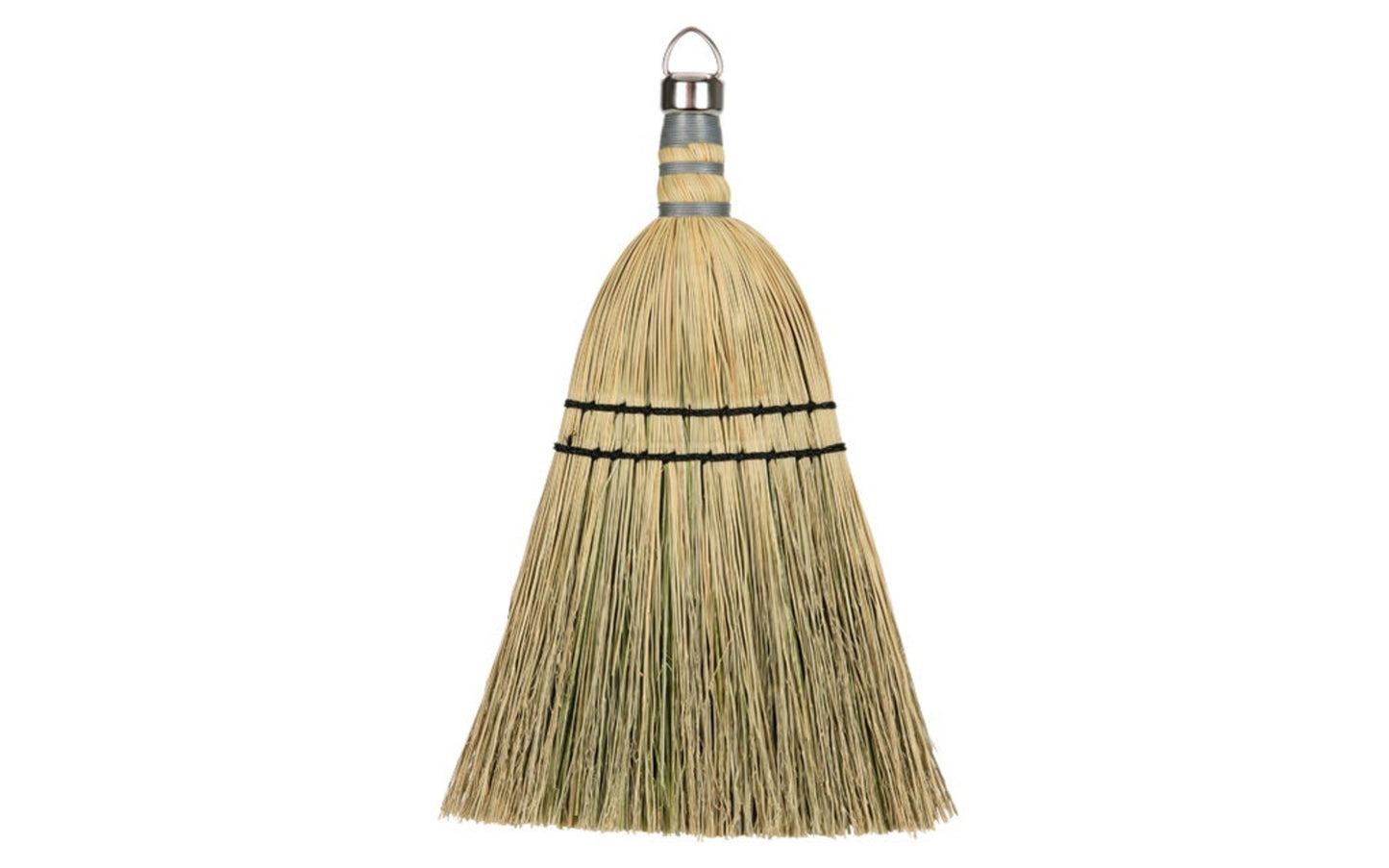 A basic yet quality corn whisk broom / hand brush made by Harper. This whisk brush is sewed two times, cad. plated ring cap. Good for general purpose & the workshop area.