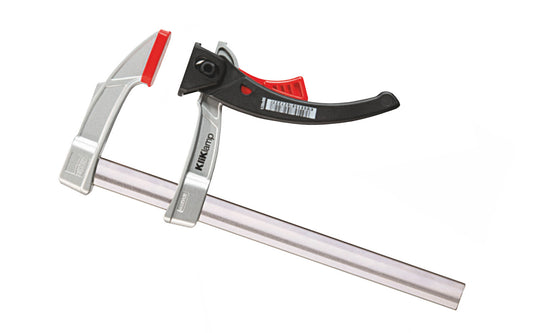 Bessey 8" "KliKlamp" Light Duty Lever Clamp KLI3.008 creates up to 260 lbs. of clamping force. Positive locking ratchet action. Made of sturdy magnesium which makes it lightweight & strong. Fixed arm with v-grooves holds round & angular components firmly in place. 8" clamping capacity - 3" throat depth. Made in Germany ~ 091162009918