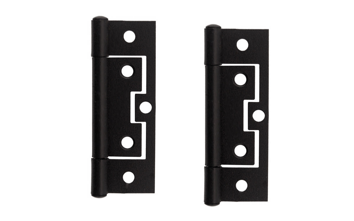 Pair of 3 Non-Mortise Cabinet Hinges ~ Flat Black Finish – Hardwick & Sons