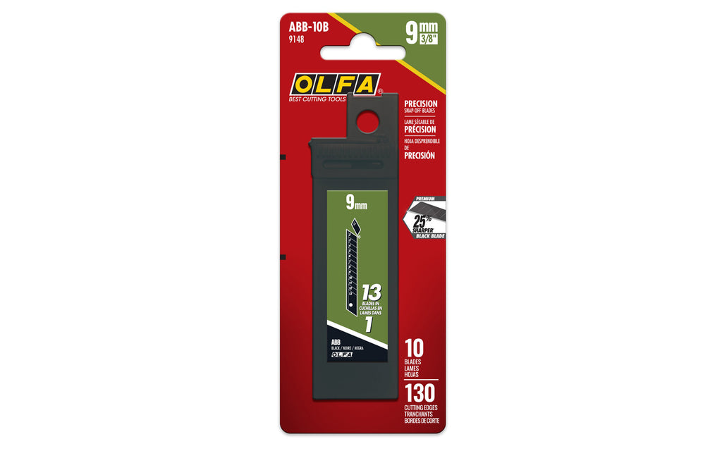 OLFA - 9mm Black Ultra-Sharp Blades (ABB-10B) - 10 Pack