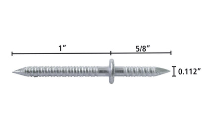 FastCap 1" x 5/8" Blind Nails - 100 Pack. The FastCap Blind Nail allows you to have an invisible mechanical connector. Simply insert the dual head nail into the set tool to set the nail, then tap the molding or wood into place on the other side. 100 double ended nails in pack.. Model BLIND NAIL 1 x 5/8.