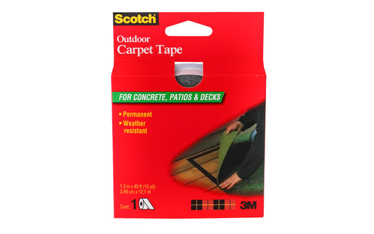 3M Scotch Outdoor Carpet Tape for Concrete, Patios, & Decks  1.375" x 40". 051131626638. Model CT3010.