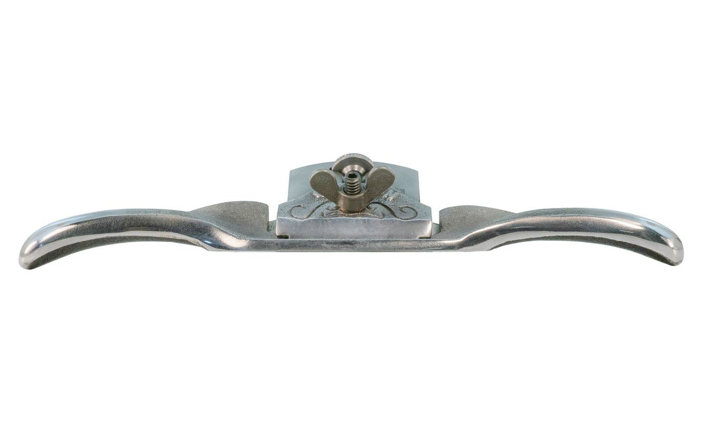 Clifton 650 Curved Sole Spokeshave is made from very tough spheridal graphite/malleable iron. Cryogenically treated .01 tool steel HRC 59-61. Fully adjustable blade for depth of cut, resting at 25° angle. 2-1/8" (54 mm) wide blade. Round bottom base is useful for inside curves. Clifton Model C600. Made in England.