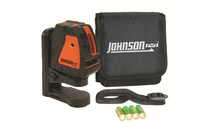 Model No. 40-6650 · Projects one horizontal, vertical or cross-line beam separately or simultaneously - Red laser. Multi-function elevating magnetic bracket with rare earth magnets for use on walls, metallic surfaces or tripod. While on bracket, the laser can be raised or lowered 2-1/2" & rotate 360°. 049448066506