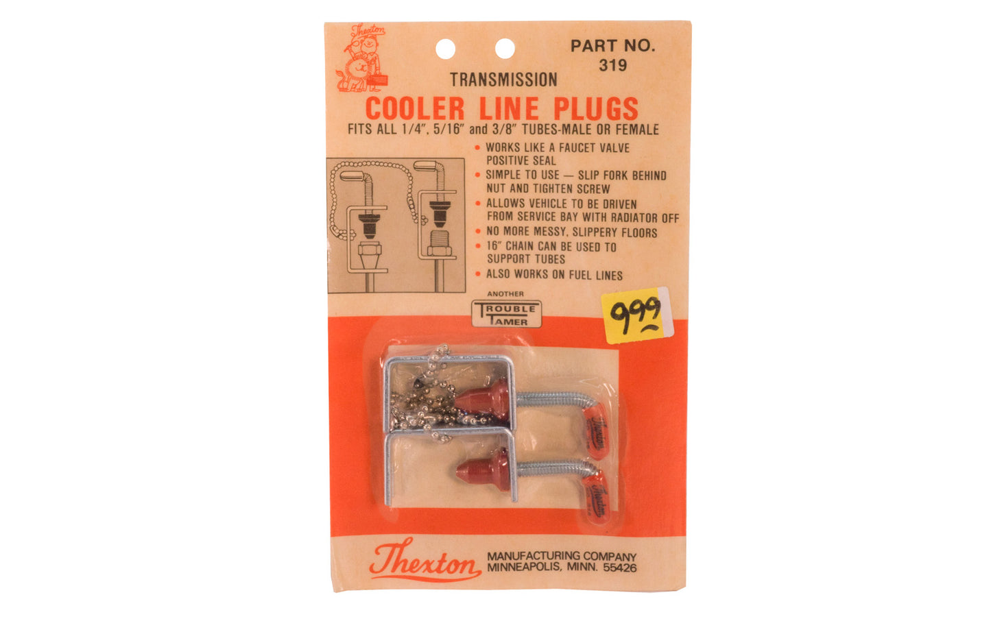 Thexton Transmisson Cooler Line Plugs. Part No. 319. Thexton Manufacturing Company, Minneapolis MINN.