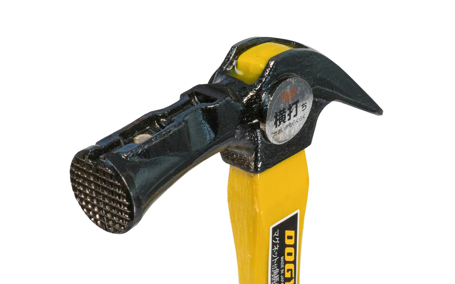 Made in Japan · This Japanese Dogyu Kariwaku hammer is an all-purpose framing hammer. Special groove with a magnet in the head that holds nails - Great for nailing hard-to-reach high places, & one-hand nailing. Simply put the nail in the grooved slot & lightly hammer first, then firmly drive the nail a second time - Dogyu 4962819006184