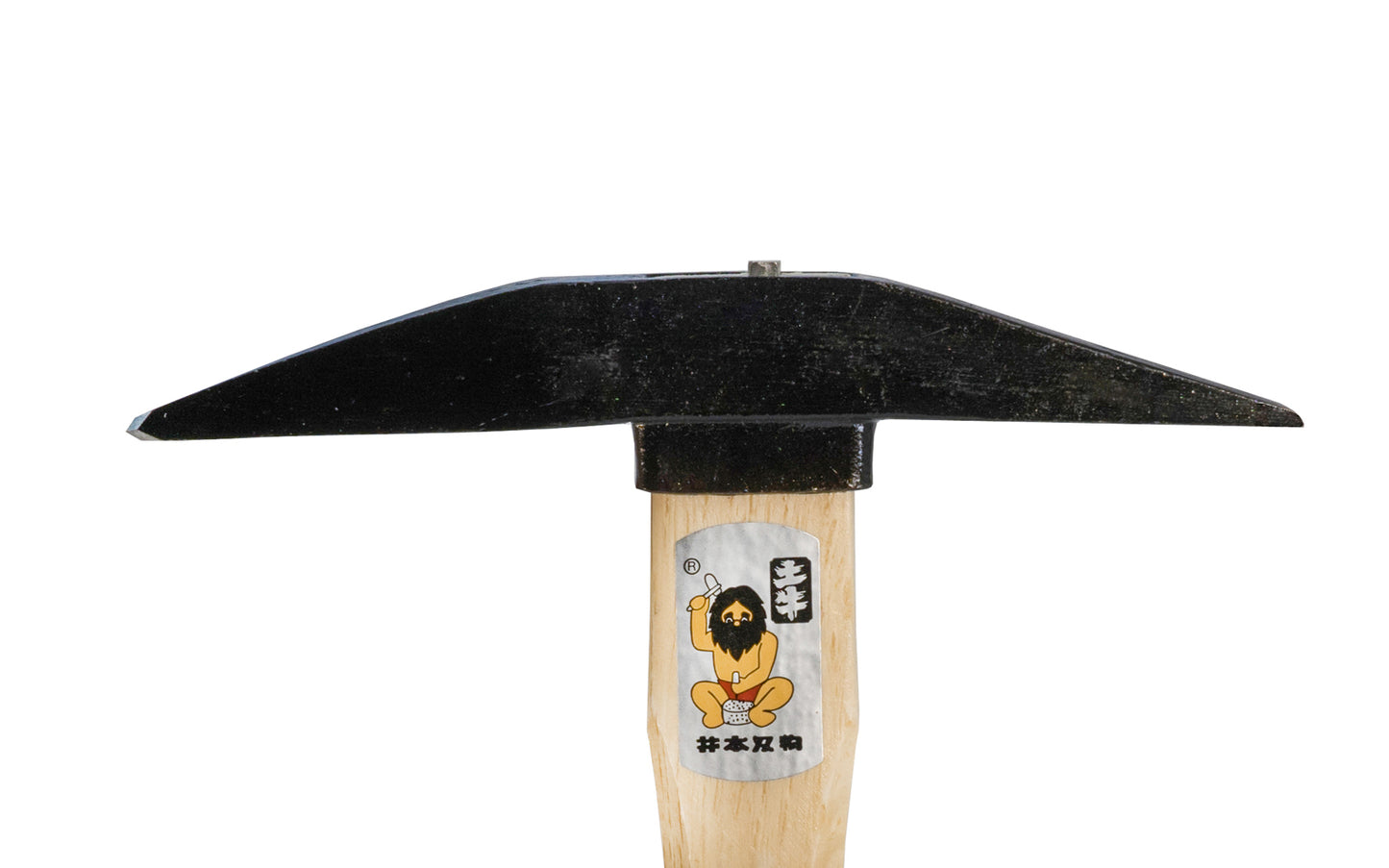 Made in Japan · Japanese Dogyu Tonkachi Mason Hammer. 6-1/2" long head size. 15/16" wide blade. 325 mm (12-3/4") overall length. Wooden handle. Made in Japan. - Mason Hammer with Sharp Point - Brick Layer Hammer - 001202 - Tonkachi Hammer - 4962819001202