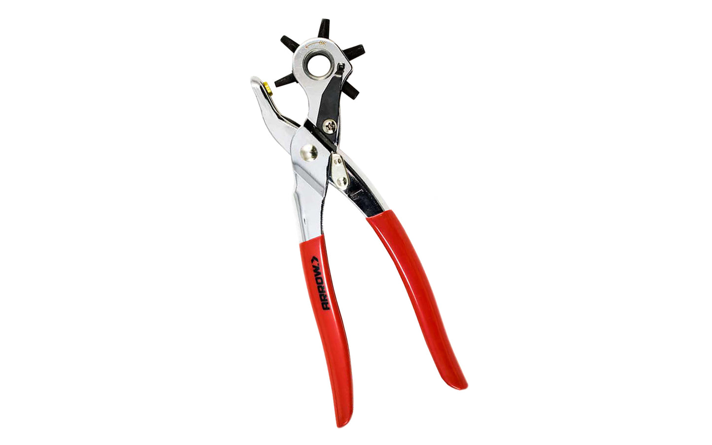 The Arrow GRHP Revolving Hole Punch is the perfect tool for cutting six different sizes of holes in canvas, leather, plastic, vinyl, sailcloth, cardboard & other soft materials. Punch sizes: 5/64", 3/32", 7/64", 1/8", 5/32" & 3/16". 079055660002. Arrow Fastener Hole Punch. Vinyl coated grip handles