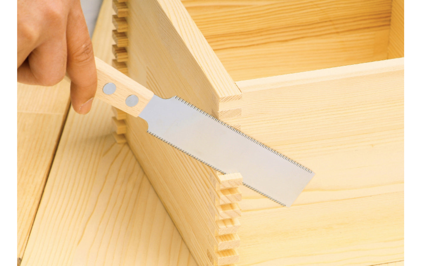 Made in Japan · Japanese Gyokucho Flush Cutting Double Edge Saw Model No. 1151 ~ Very flexible blade ~ Tapered blade - great for tight areas ~ Excellent for fine detail work ~ Blade is riveted in a Beechwood handle ~ A very flexible Japanese pull-saw that's great for fine delicate work & flush cutting