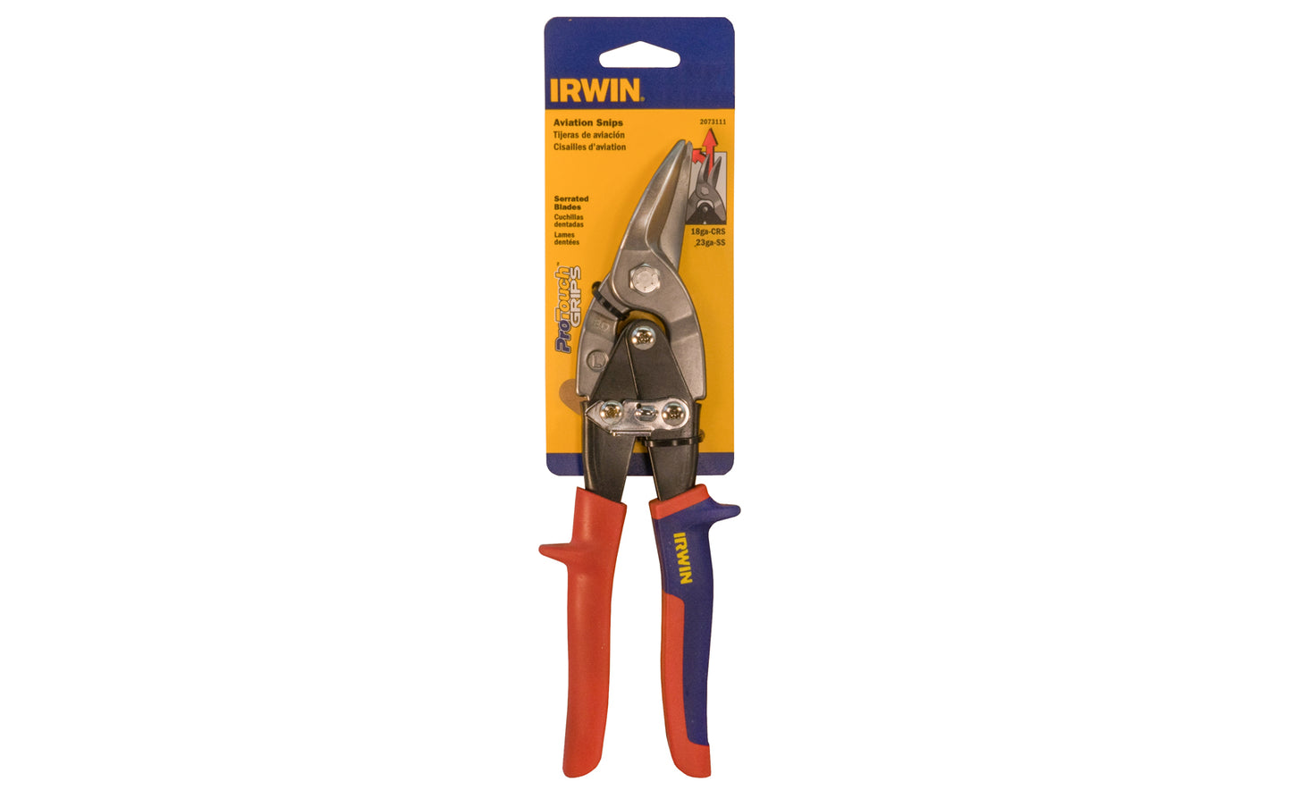 These Irwin 10" Aviation Snips "Cuts Left & Straight" are great for cutting sheet metal, vinyl, plastic, rubber & many other applications. Compound cutting action with textured grips & E-Z close latch. The handle grips on tin snips provide superior comfort & resist twisting.. Model 2073111. Tin Snips. 038548089041