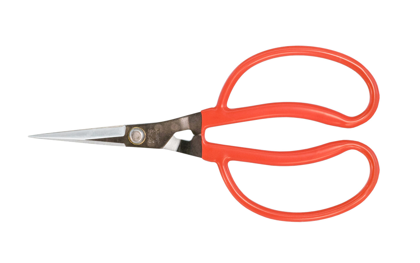 Japanese multi-purpose Koshiji Thinning Snips. Made of high carbon steel, the cutting edges are sharp & cut nicely. Originally developed at the request of a grape farmer, the snips are also used as bud cutting shears for bonsai & other plants because the thin tip makes it easy to work in narrow spaces. 4991579111425