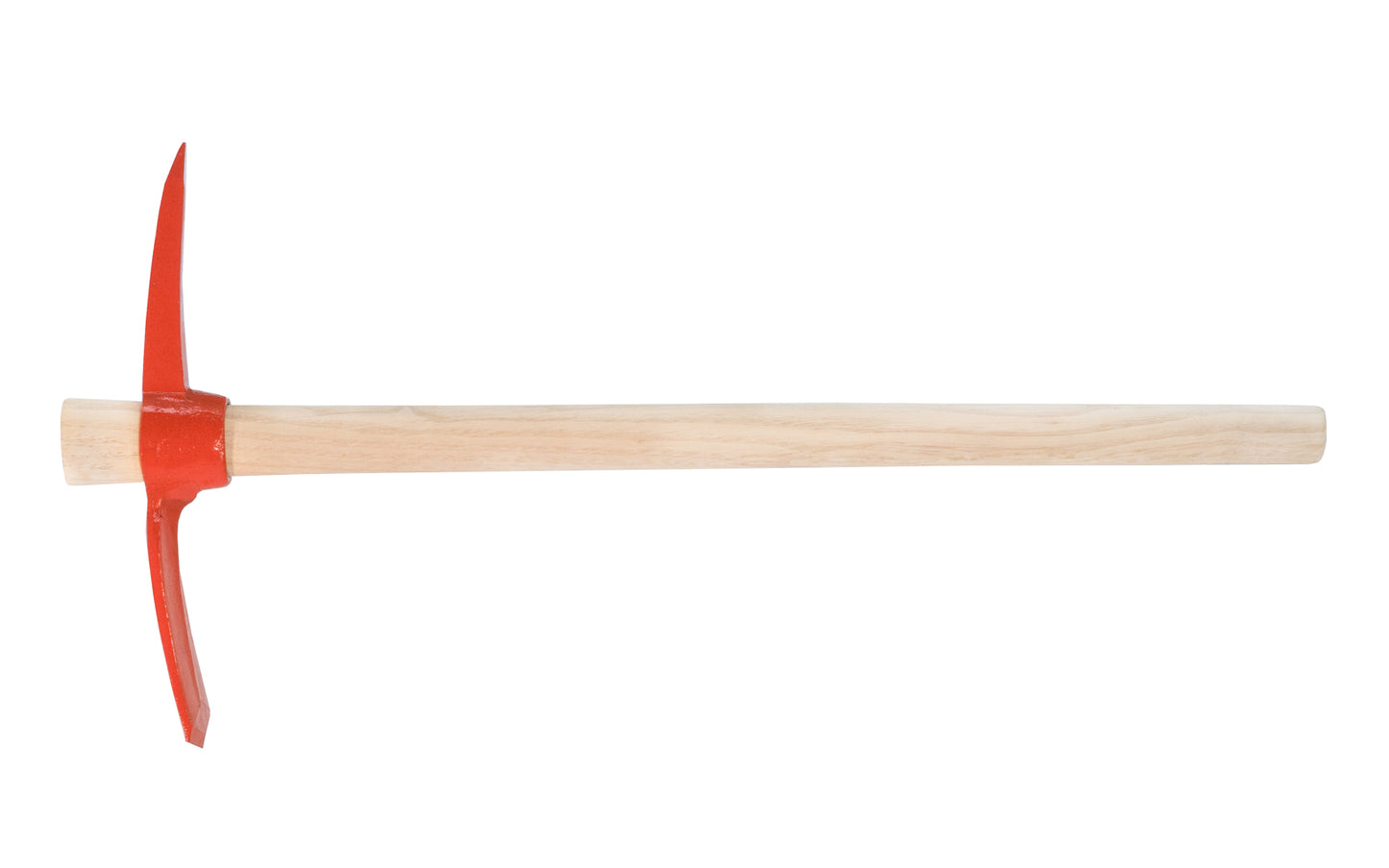 A smaller sized Japanese Kensaki 1-3/4 lb. Pick Mattock. Made of high carbon steel, the head is forged in one solid head piece with a painted red coat. Cuts tough weeds & roots with ease, & is also good for cultivating soil. Blade is slightly curved which helps dig into the soil easily. 26" long handle. Made in Japan