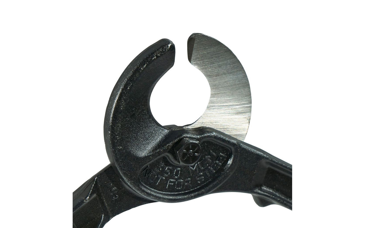 This Klein Tools Utility Cable Cutter features shear-cutting blades that cut 350 MCM Copper and 350 MCM Aluminum cable. Made from forged steel with black-oxide finish for long life. Shear-type hook jaws grab and hold cable. Non-slip vinyl grips on 16-Inch handles keep this tool safely in your hands. Does not cut steel or ACSR. Made in USA