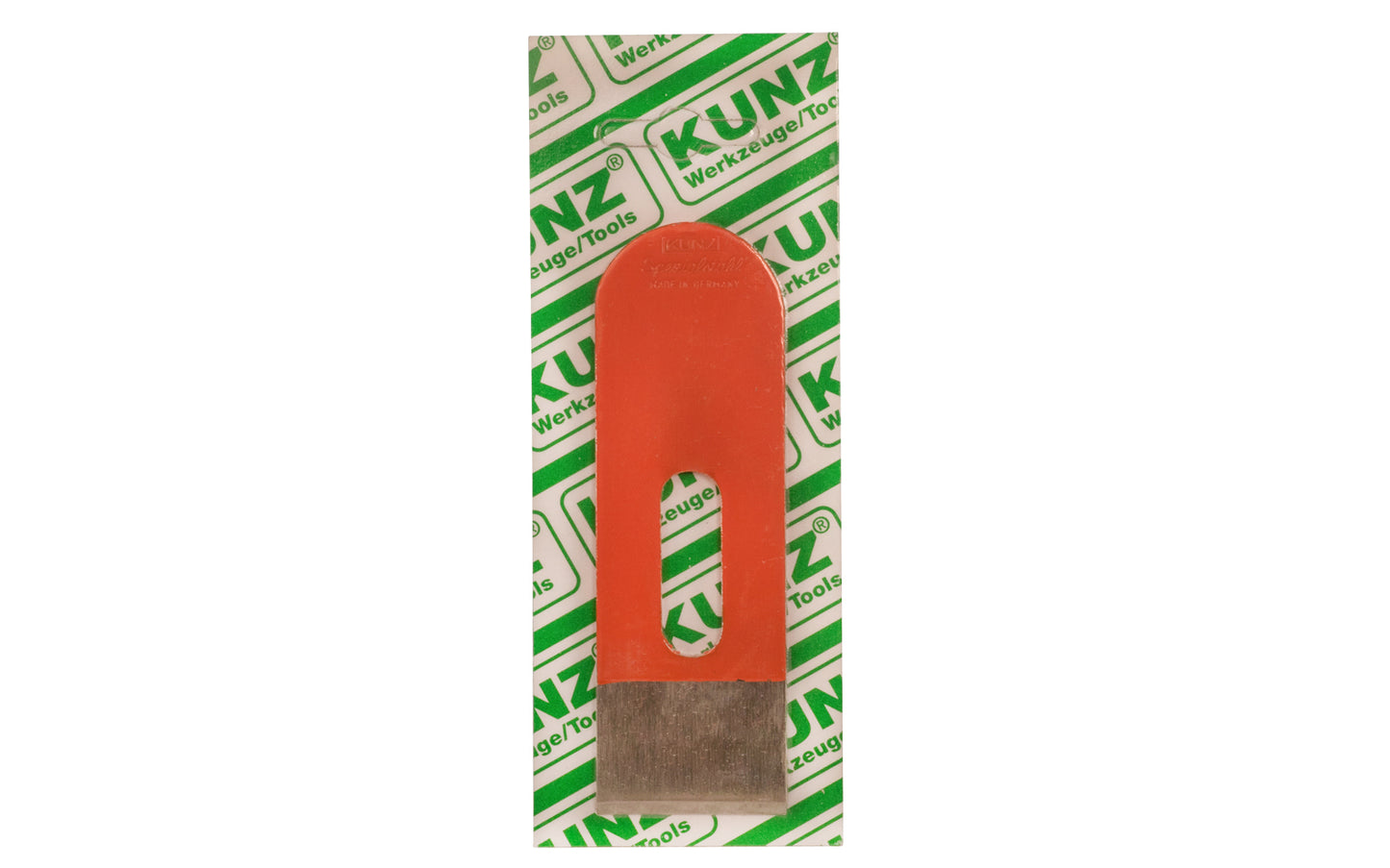 Kunz HSS 1-3/8" Replacement Blade for Plane made by Kunz Tools in Germany. 1-3/8" wide straight cutter blade. HRC 65 Hardness. Honing is recommended before use.