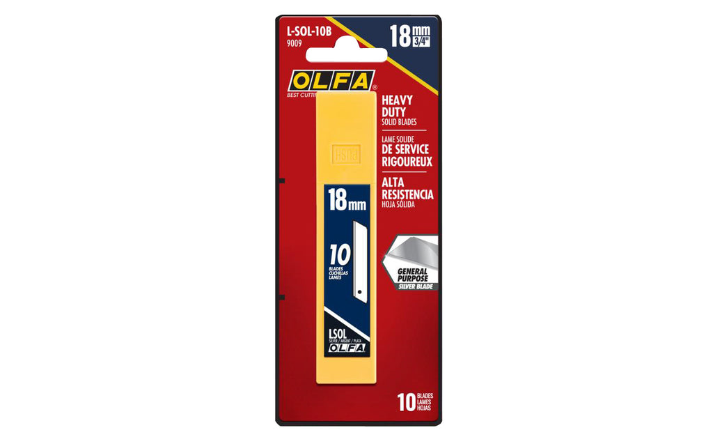 Olfa 9009 18mm Solid Blade (10 Pack) LSOL-10B