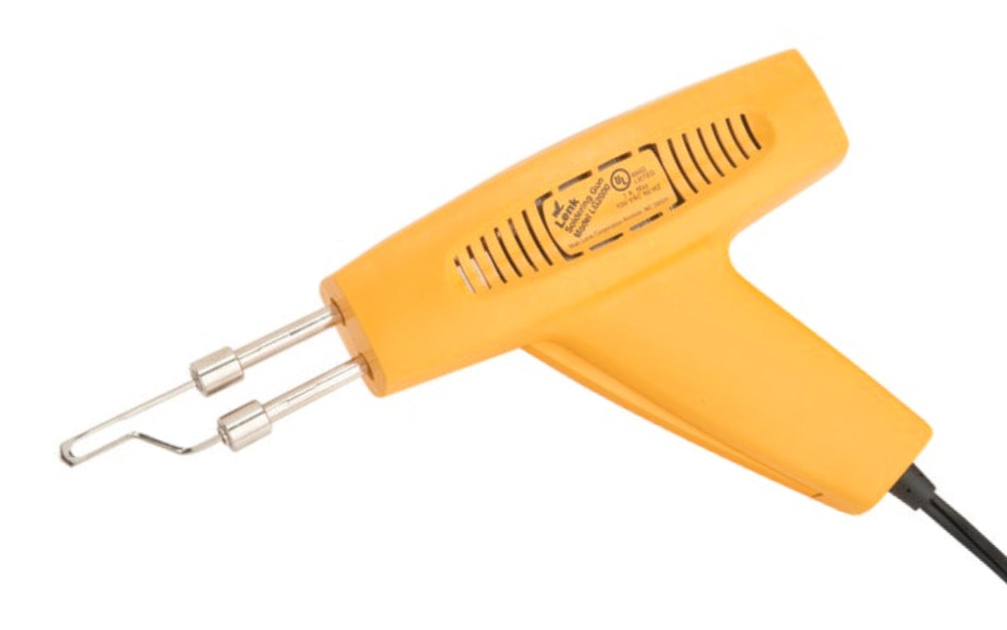 Wall Lenk 100W Soldering Gun Kit LG2500K. 100W soldering gun for fine & intricate soldering: Fine wiring, electronics, hobbies, & crafts. This kit contains 2 soldering tips & 6 grams of lead-free solder. Quick change tips that heat up in less than 12 seconds. Provides tip temperature up to 750° F. 048491100175