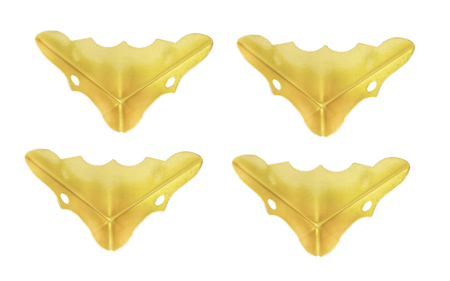 These solid brass decorative corners are designed to protect & reinforce corners on small chests, trunks, luggage, furniture, etc. Made of solid brass material with a bright brass look. Sold as four corners in pack. 4 Pack. National Hardware Model N213-447. 038613213449