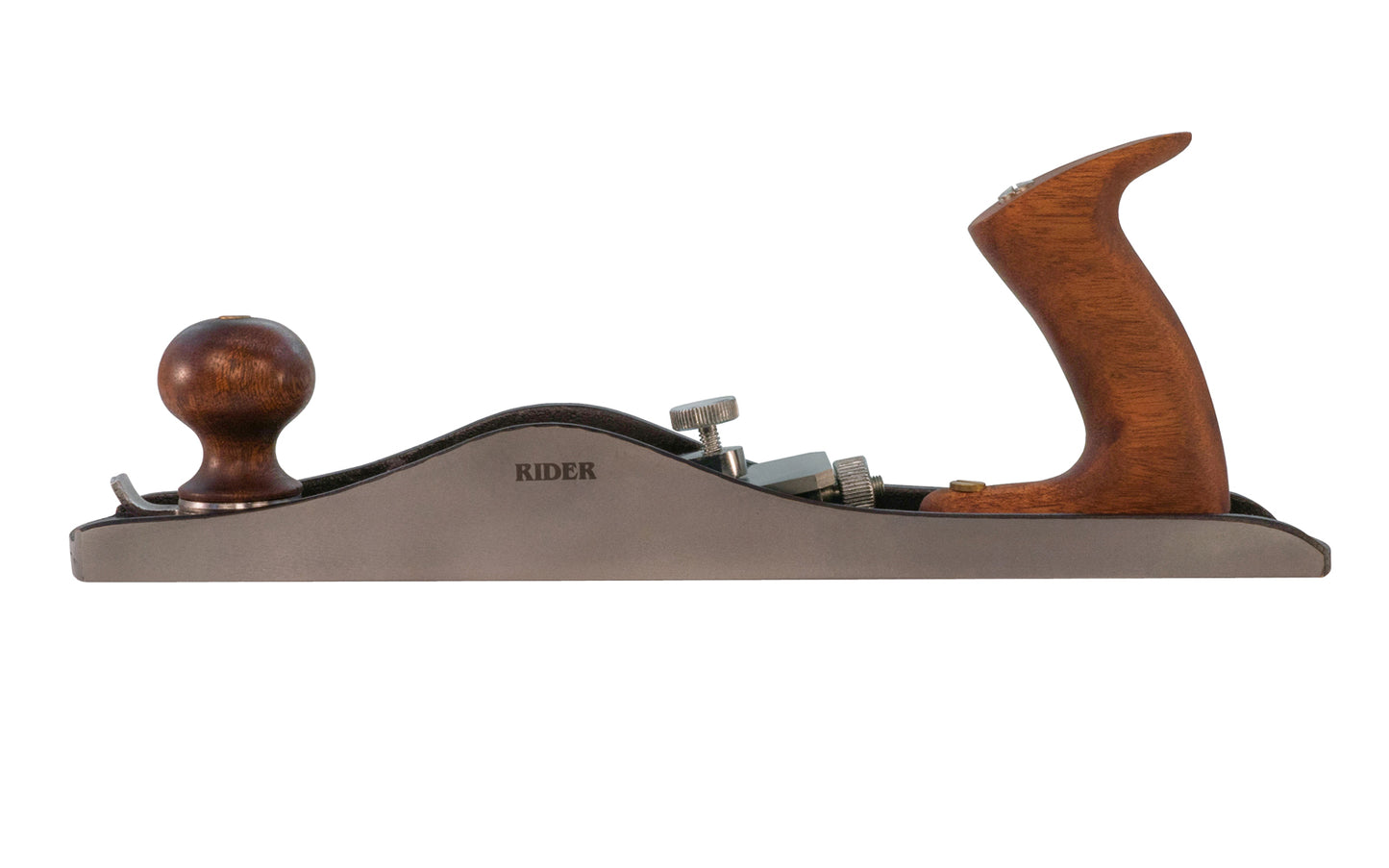 Low Angle Jack Plane No. 62 is made from extra thick steel for excellent edge retention, with a one-piece base & frog. Norris-type adjuster with lateral locking feature, & adjustable throat plate for different types of wood. It has a Hardwood handle & knob for comfort. #62 Low Angle Plane. Made by Rider / Soba.