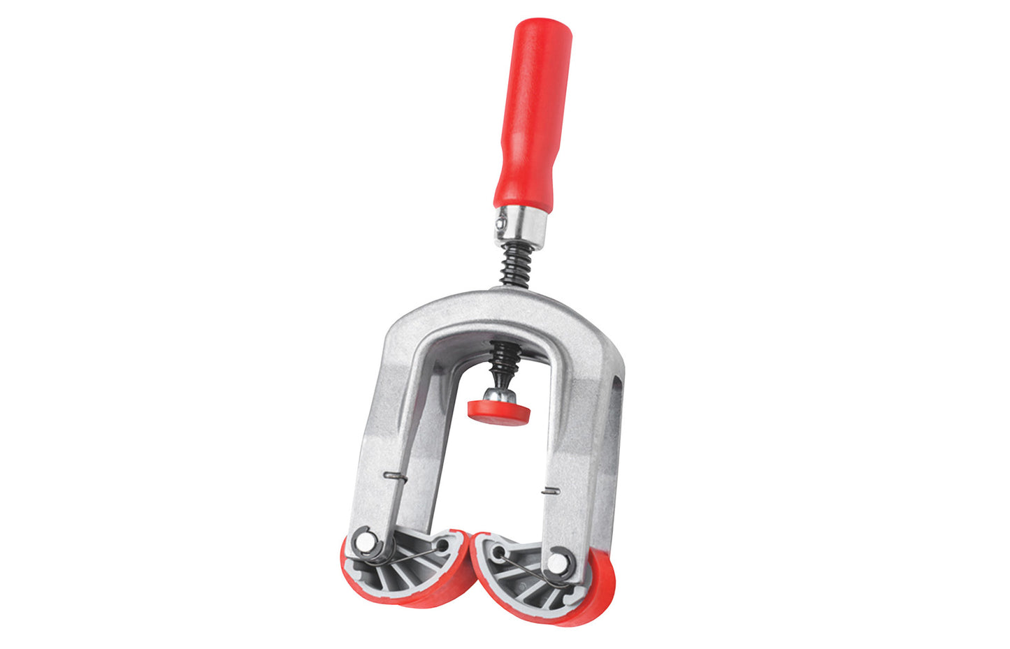 These Bessey Edge Clamps are made of lightweight Aluminum construction which makes it great to secure edge banding with just one hand & improve productivity. Designed for quick one hand operation. Non-slip rubber lining for a sure grip. Model KF2. Model KF4. Made in Germany.