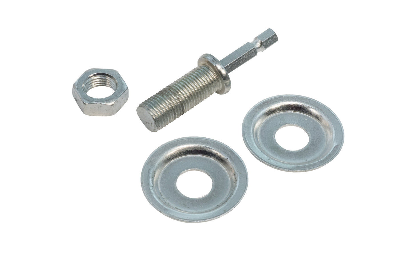 This 1/4" Quick Change Arbor Adapter for 1/2" Arbor Buffing Wheels shank fits electric drills. Side plates hold accessories securely. 1" maximum face width. 1-1/2" diameter washer holding plates. Designed for 1/2" hole diameter buffing wheels. 1/4" quick change ball shank. 082123760764. Dico Buffing Wheels