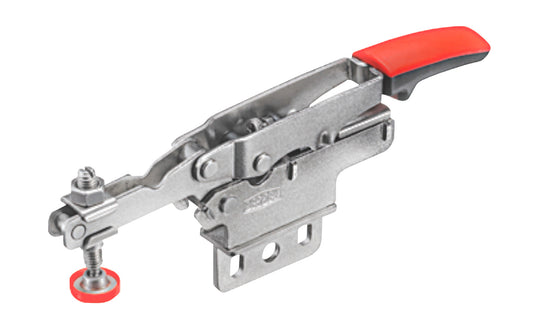 Bessey Auto-Adjust Horizontal Toggle Clamp - STC-HV20. Auto-adjustment -  Self adjusts to variations in workpiece while maintaining clamping force - 3/16" clamping capacity. Adjustable clamping force based on the adjusting screw in the joint (Range of 25 to 250 lbs.). Holding capacity up to 450 lbs (nominal) ~ 788502201421