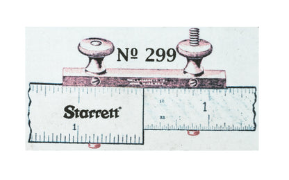 Starrett Rule Clamp Attachment. Attachment for rules to clamp end to end with independent adjustment so as possible to hold different width rules up to 1-1/4" width. Made in USA. Model 299. 049659513288. 51328