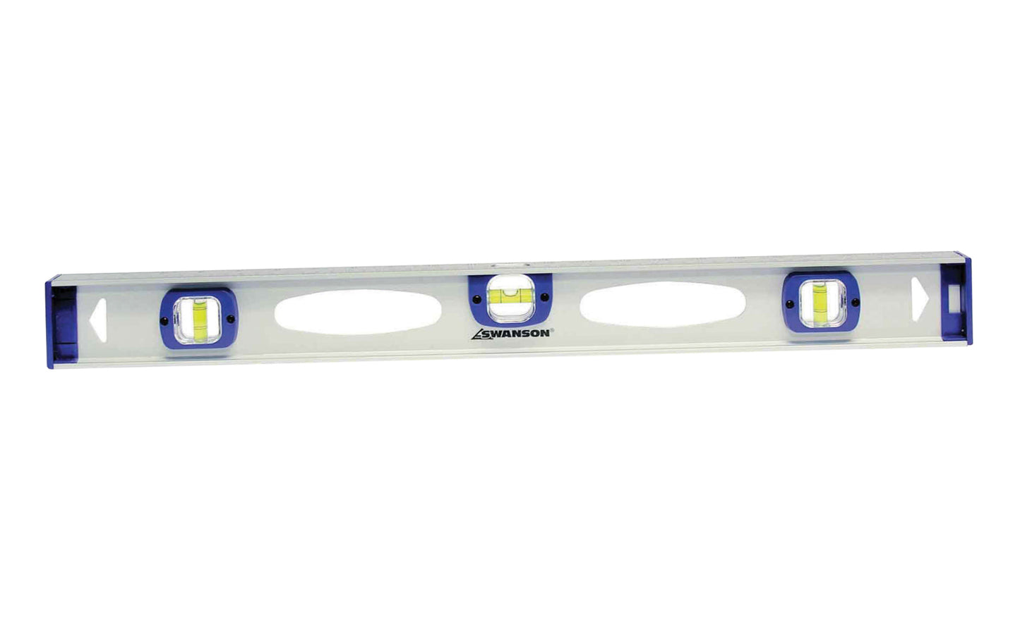 The Swanson 24" "Speedlite" Top Read Level is a high-grade aluminum I-beam frame that is strong & lightweight. The vial windows are secured with screws so they won’t pop out on impact like other levels. Rubber shock resistant end caps protect the frame & vials from sudden impacts. Model TRL240. 038987202407