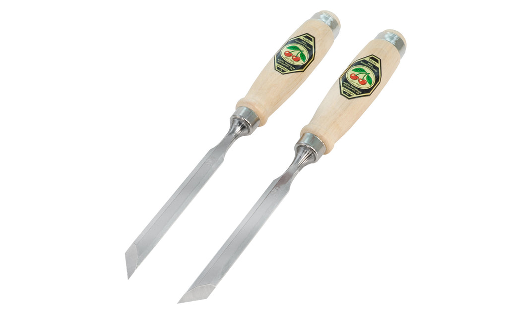 Cranked and Skew Edge Wood Chisels (Pair) - Two Cherries USA