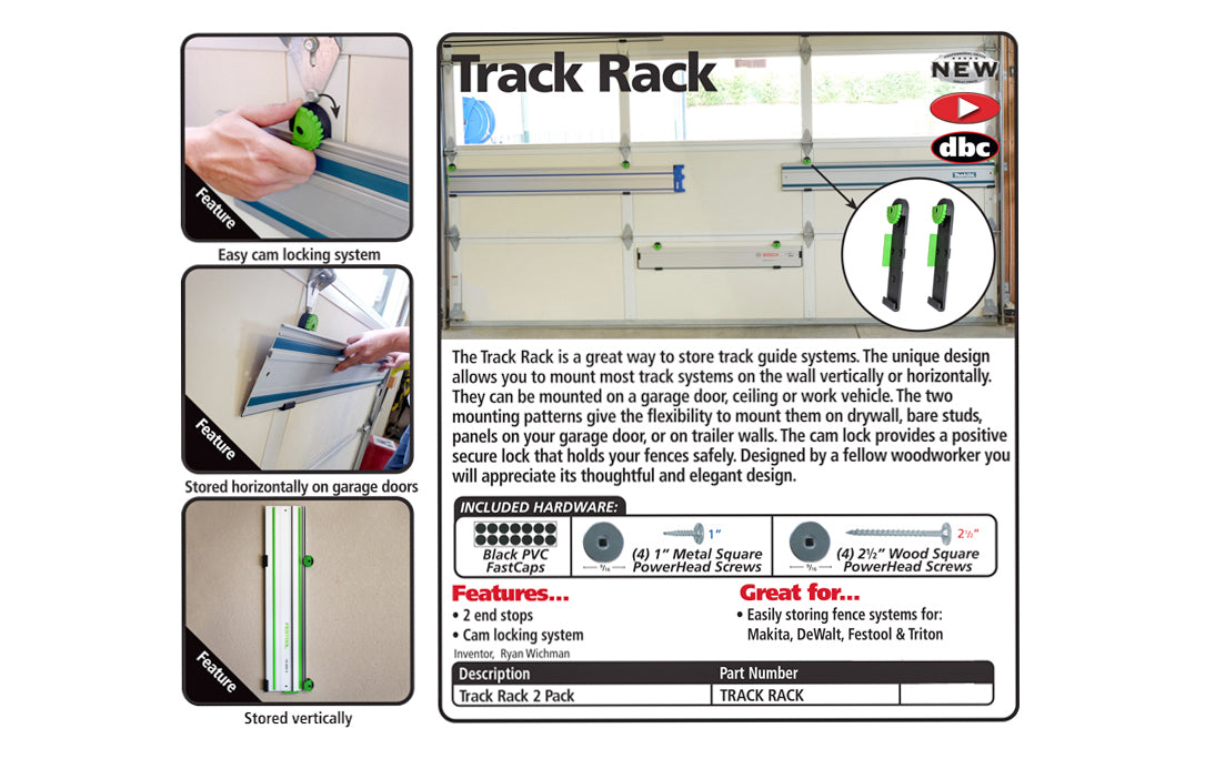 FastCap "Track Rack" Track Saw Guide Rail Storage Rack